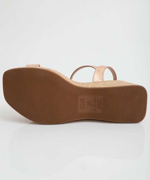 Sandália Feminina Plataforma Metalizada Vizzano