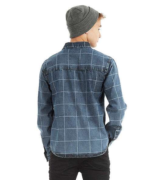 Camisa Jeans Juvenil Rovitex Teen Cinza