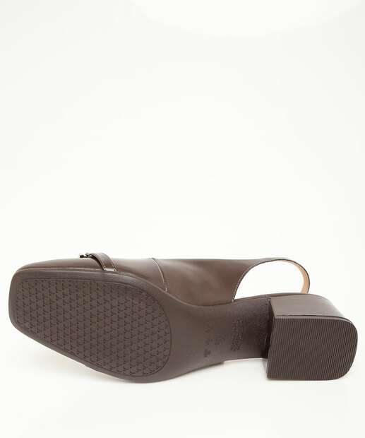 Scarpin Feminino Slingback Salto Grosso Via Uno