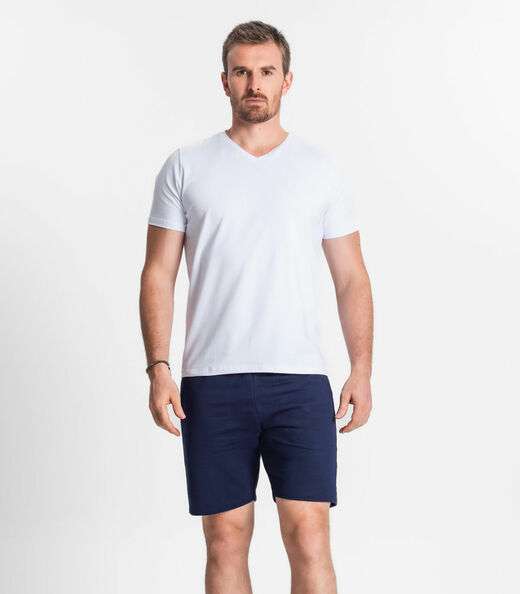 Bermuda Masculina Plus Size Moletom Diametro Azul