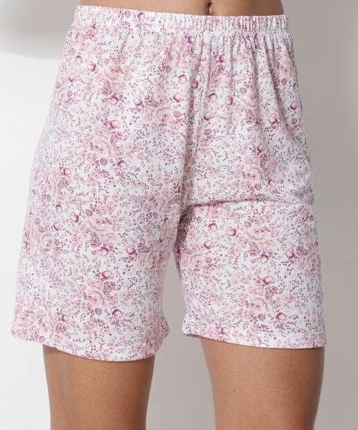 Pijama Feminino Floral Manga Curta Marisa  