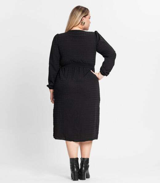 Vestido Plus Size Em Air Flow Secret Glam Preto