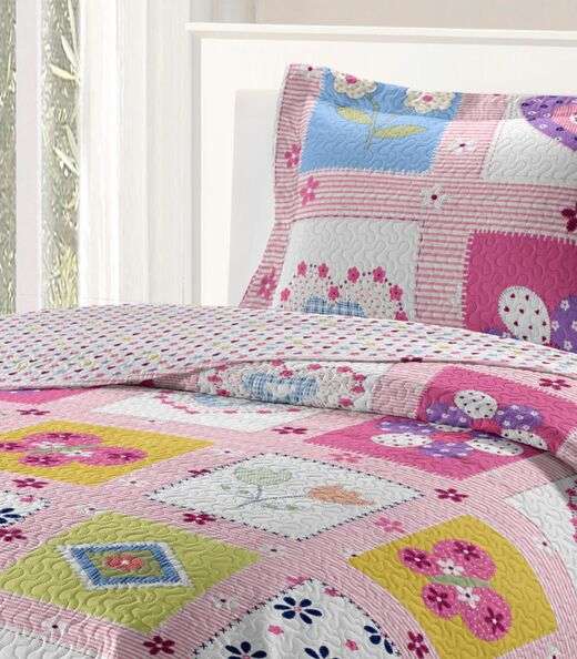 Colcha Solteiro Bouti Infantil Microfibra Rozac Rosa