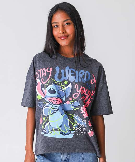 Image_Camiseta Feminina Oversized Stitch Cinza