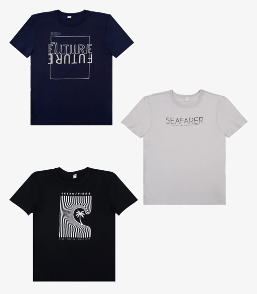 Image_Kit 3 Camisetas Adulto Masculino em Meia Malha Rovitex Sortido