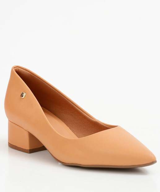 Scarpin Feminino Bico Fino Salto Grosso Bebecê 