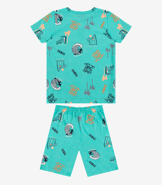 Pijama Infantil Camiseta e Bermuda Select Azul