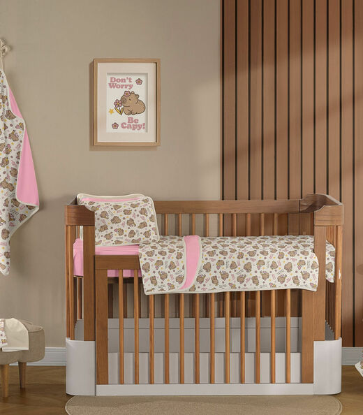 Jogo Cama Baby Estampado Vivaldi Rosa