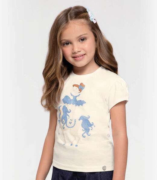 Blusa Infantil Feminina Bailarina Trick Nick Bege