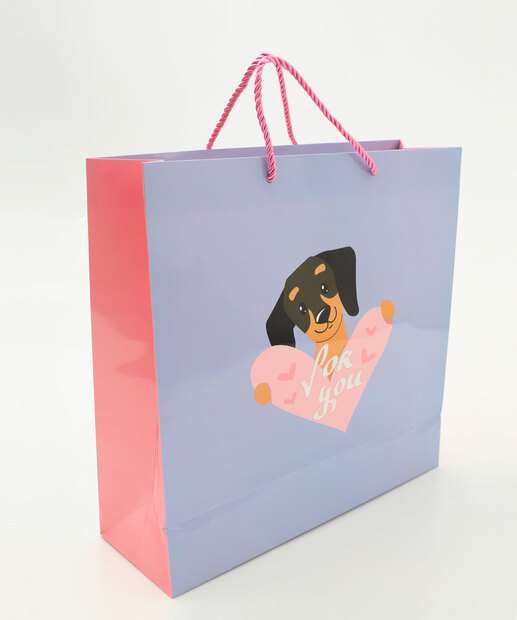 Image_Embalagem Presente Sacola Cachorro Frase Marisa Azul