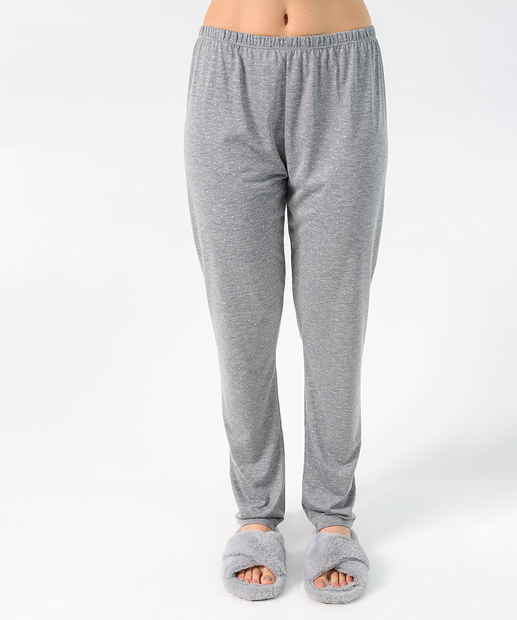 Pijama Feminino Estampa Poá Manga Longa Marisa Cinza