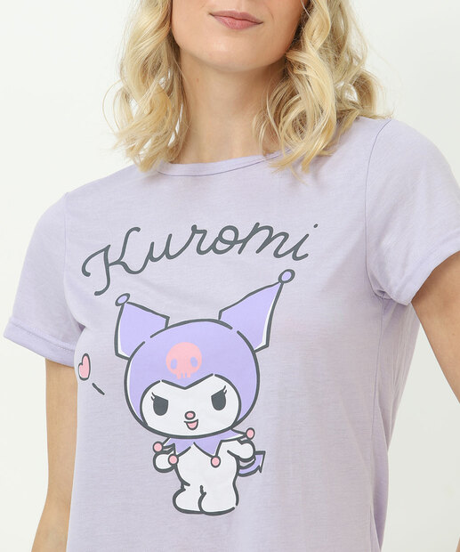 Pijama Feminino Kuromi Sanrio Lilás