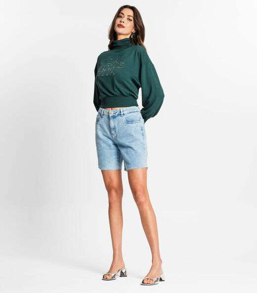 Bermuda  Feminina Jeans Sawary Azul