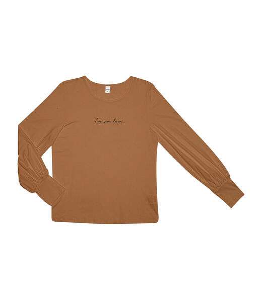 Blusa Manga Longa Feminina Rovitex. Marrom