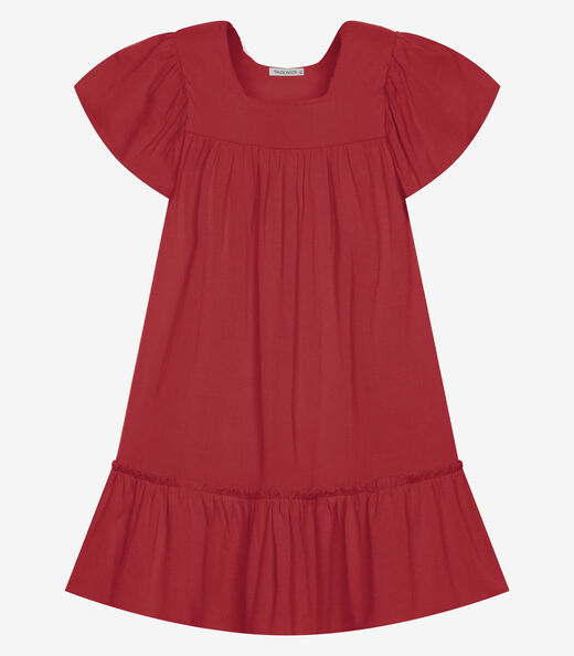 Vestido Infantil Viscose Liso Trick Nick Vermelho