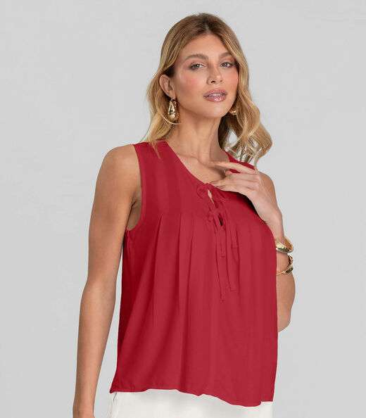 Image_Regata Feminina com Pregas Dianna Vermelho