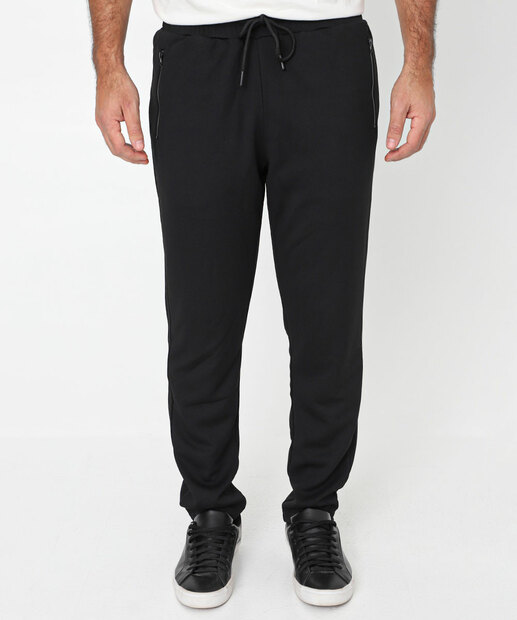 Calça Masculina Jogger Piquet Bolsos MR Preto
