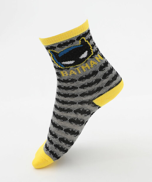 Kit 2 Meias Infantil Estampa Batman Warner Bros Cinza