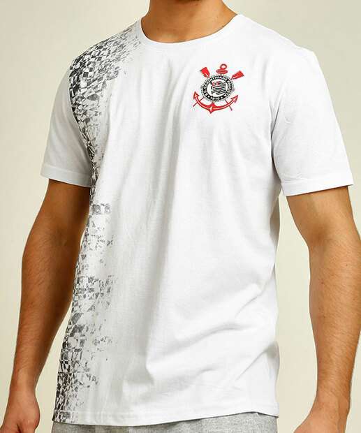 Camiseta Masculina Fitness Manga Curta Corinthians