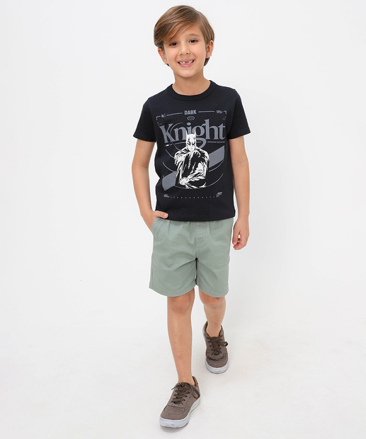 Camiseta Infantil Batman Tam 4 a 10 Preto