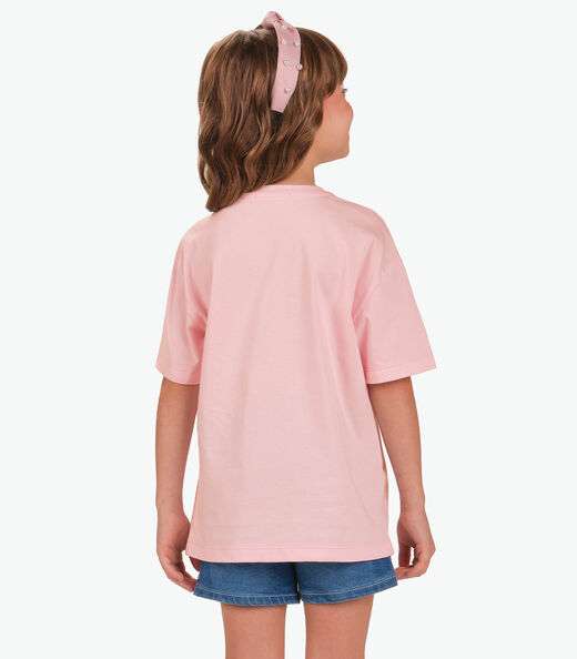 Camiseta Meia Malha Trick Nick Rosa