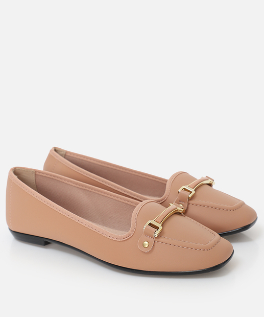 Sapatilha Feminina Bico Quadrado Moleca Bege