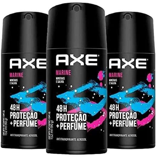 Image_Kit c/ 3 unid. Desodorante Antitranspirante Axe Marine Aerossol 152ml