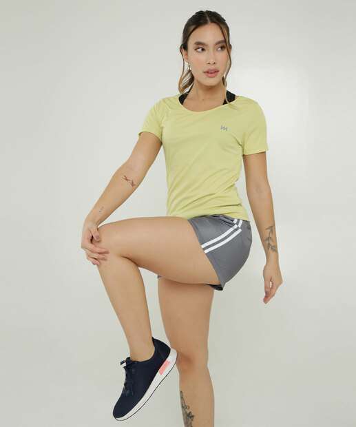 Blusa Feminina Fitness Básica Manga Curta Marisa