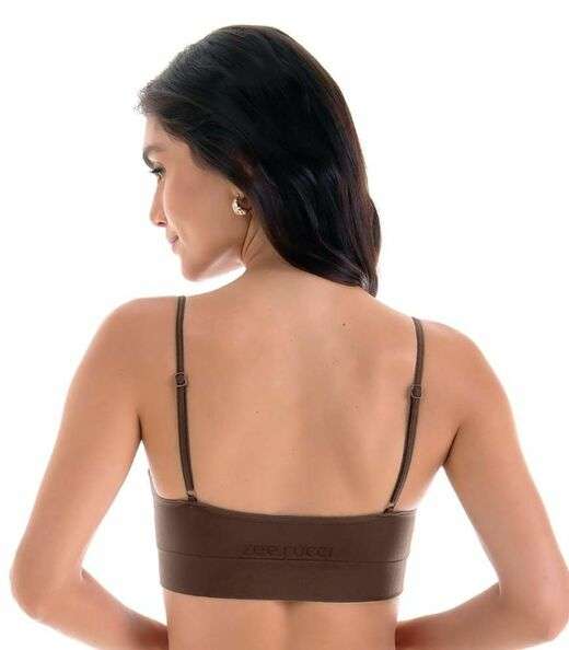 Sutiã Top com Bojo Removível Zee Rucci Marrom