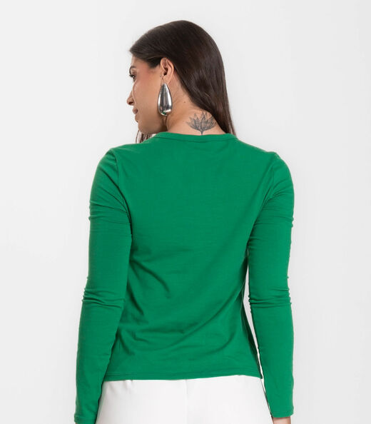 Blusa Manga Longa Básica Select Verde