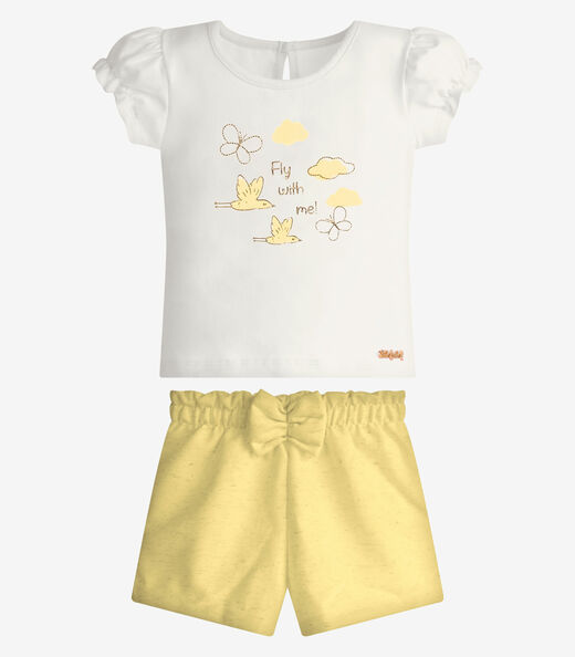 Image_Conjunto Infantil Blusa Com Shorts Trick Nick Bege