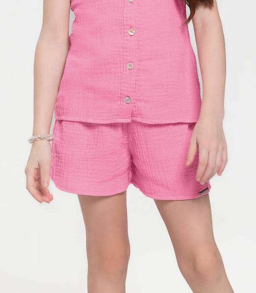 Conjunto Infantil Blusa Com Shorts Trick Nick Rosa