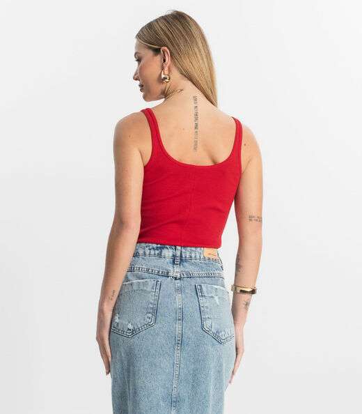Blusa De Alca Básica Feminina Rovitex Vermelho