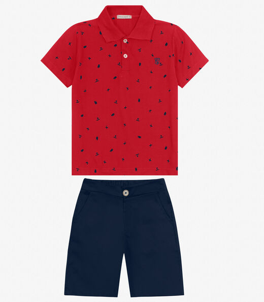 Conjunto Polo com Bermuda Trick Nick Vermelho