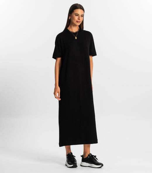 Vestido Midi Feminino Rovitex Preto