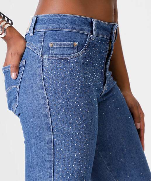 Calça Jeans Skinny Feminina Brilho Biotipo