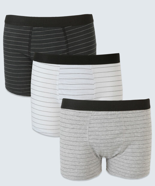 Kit 3 Cuecas Boxer Masculina Listradas MR  