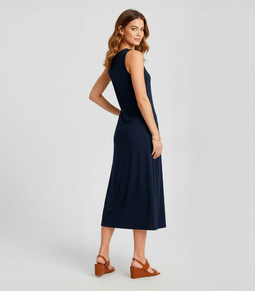 Vestido Feminino Midi Infinita Cor Azul