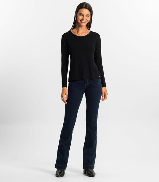 Blusa Feminina Manga Longa Rovitex Preto