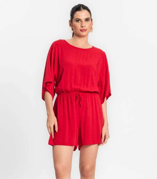 Macaquinho Feminino Viscose Infinita Cor Vermelho