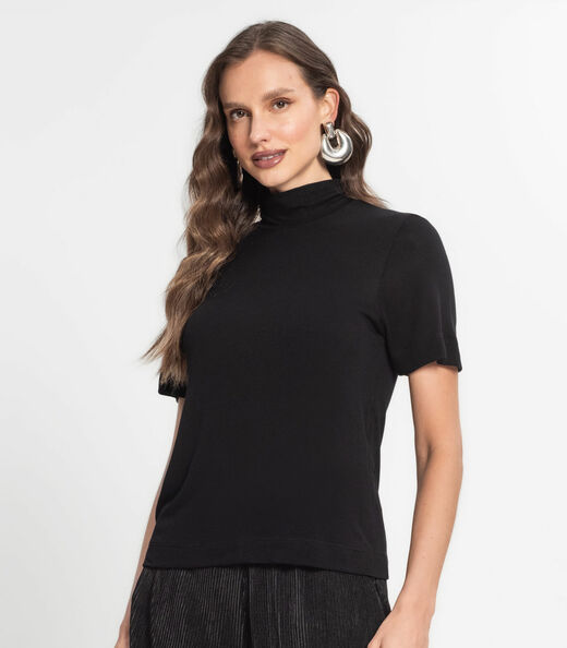 Blusa Feminina Gola Alta Endless Preto