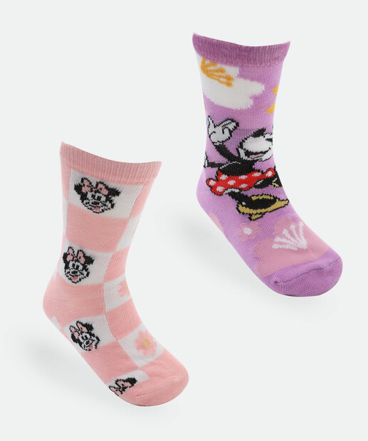 Image_Kit 2 Meias Infantil Estampa Minnie Disney Rosa