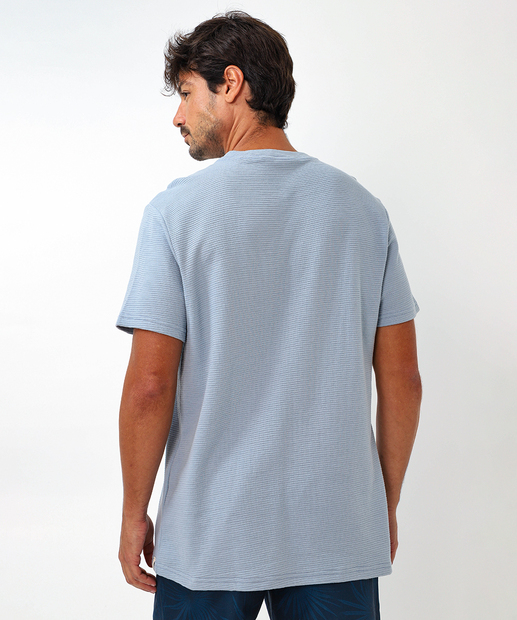 Camiseta Masculina Textura Manga Curta Marisa Azul