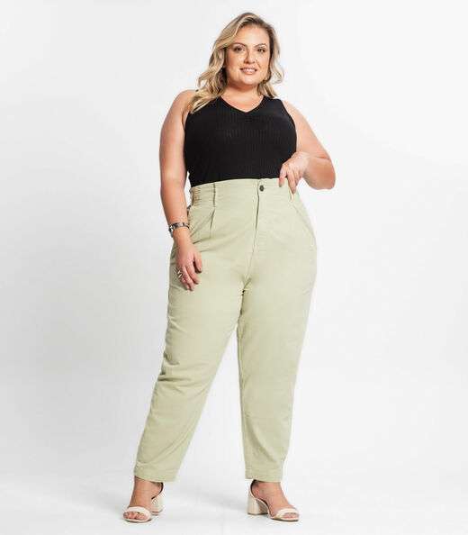 Regata Plus Size Em Ribana Canelada Secret Glam Preto