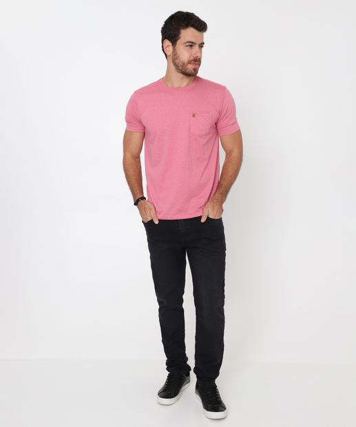 Camiseta Masculina Básica Bolso Marisa Rosa