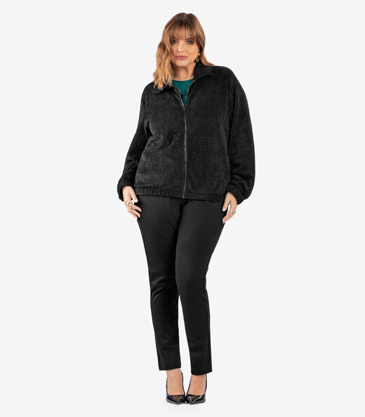Jaqueta Feminina Plus Size Secret Glam Preto