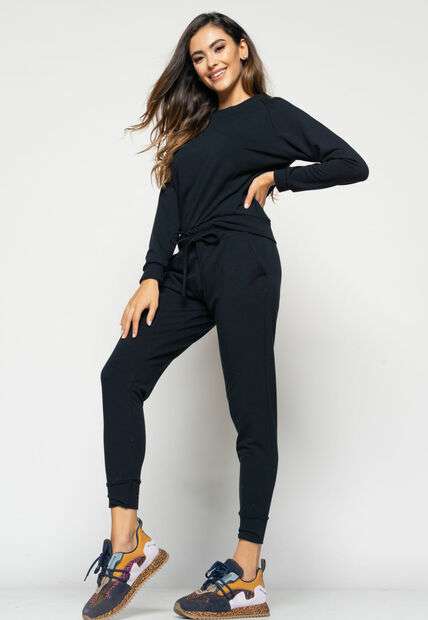 Casaco  Comfy Com Gola Canoa Moletinho Preto