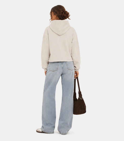 Blusão Com Capuz Feminino Em Moletom Infinita Cor Bege