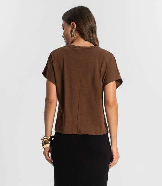 Blusa Feminina Manga Curta Endless Marrom