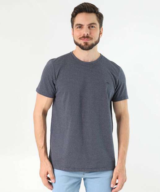 Image_Camiseta Masculina Listrada Manga Curta Marisa Azul